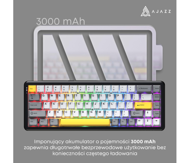 Ajazz AK680 MAX (8+8K) Magnetic Switch Black Gray Yellow RGB - 1536359 - zdjęcie 10